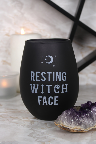 Wholesale Resting Witch Face Stemless Wine Glass